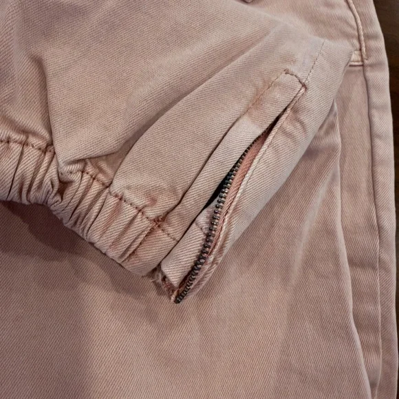 PAIGE Mayslie High Rise Exposed Button Fly Belted Jogger Rouge Glow Pink Sz 30 - Picture 10 of 12